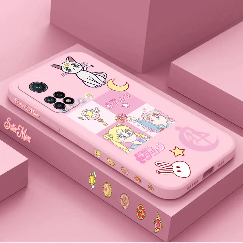 Cute cat Luna Phone Case For Xiaomi Redmi Note 11E 10A 11T 10 10T 10S 9T 9 8 7 Pro Plus 10A 10C 9A 9C 9T 4G 5G Sailors Moons