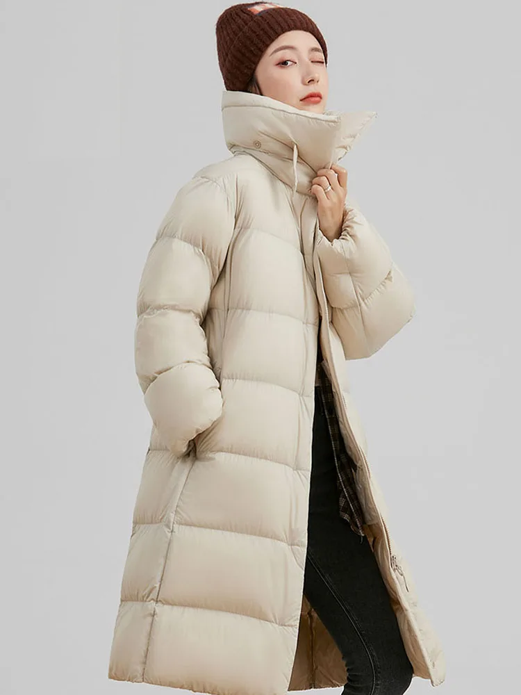 2022 New Winter Fashion Women Duck Down Coat Thick Warm Parkas for Ladies Female Stand Collar Long Outerwear Windbreaker XXL