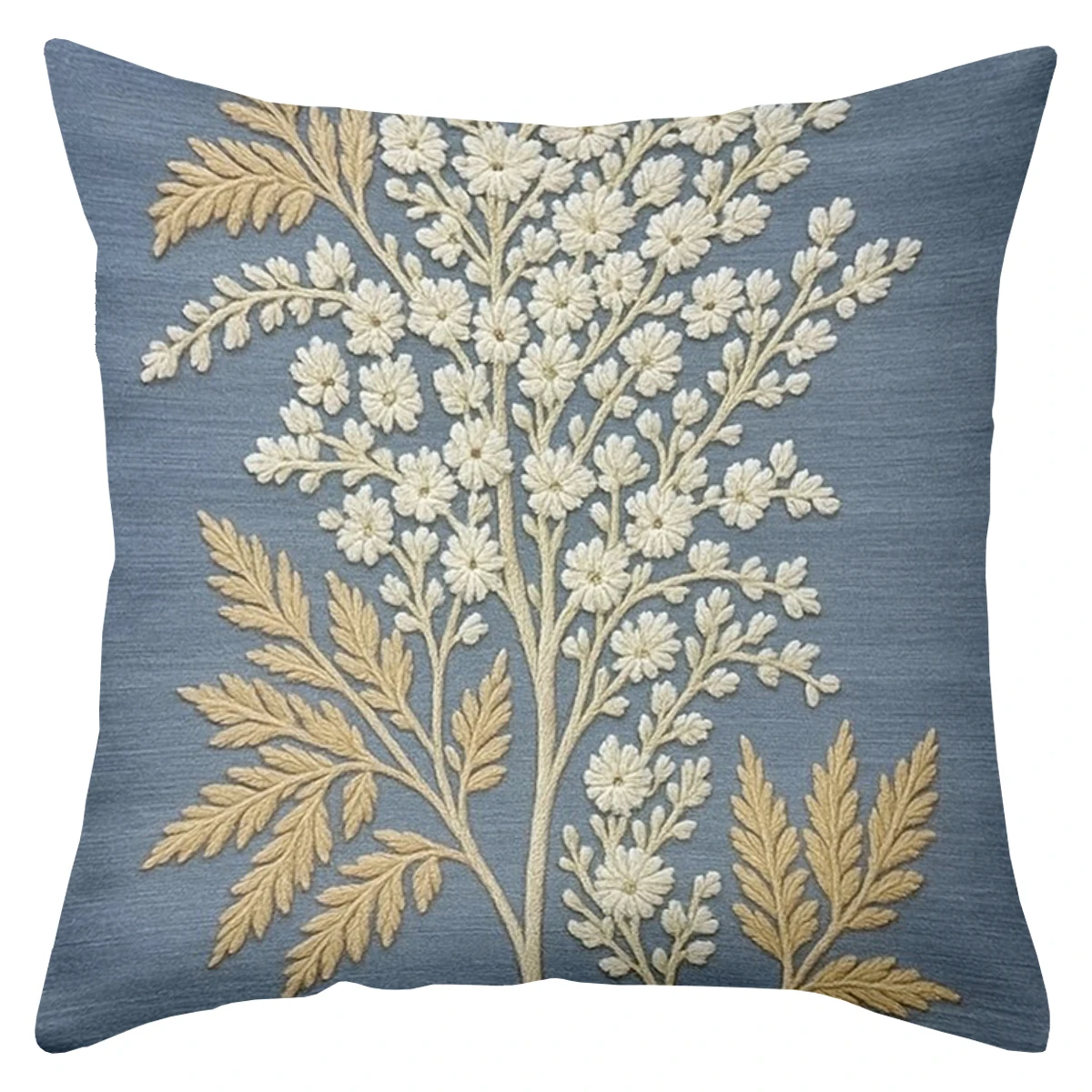 

Декоративная наволочка 45x45 см Blue Pillows With Gold And White Floral Design