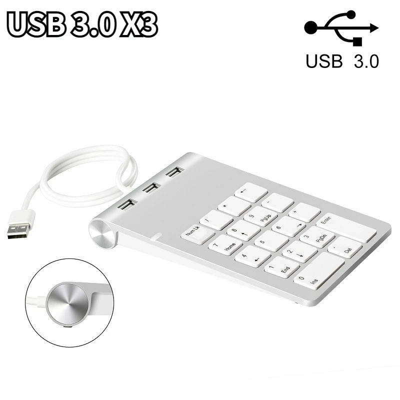 

18 клавиш USB цифровая клавиатура USB 3,0 концентраторы для ноутбука ПК Pad цифровая клавиатура ультратонкий номер для компьютера