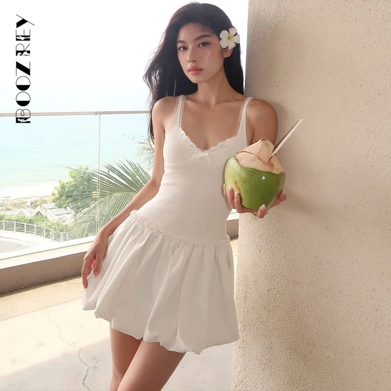 BoozRey 2024 женское Модное Новое поступление с поясом платье из поплина на бретельках