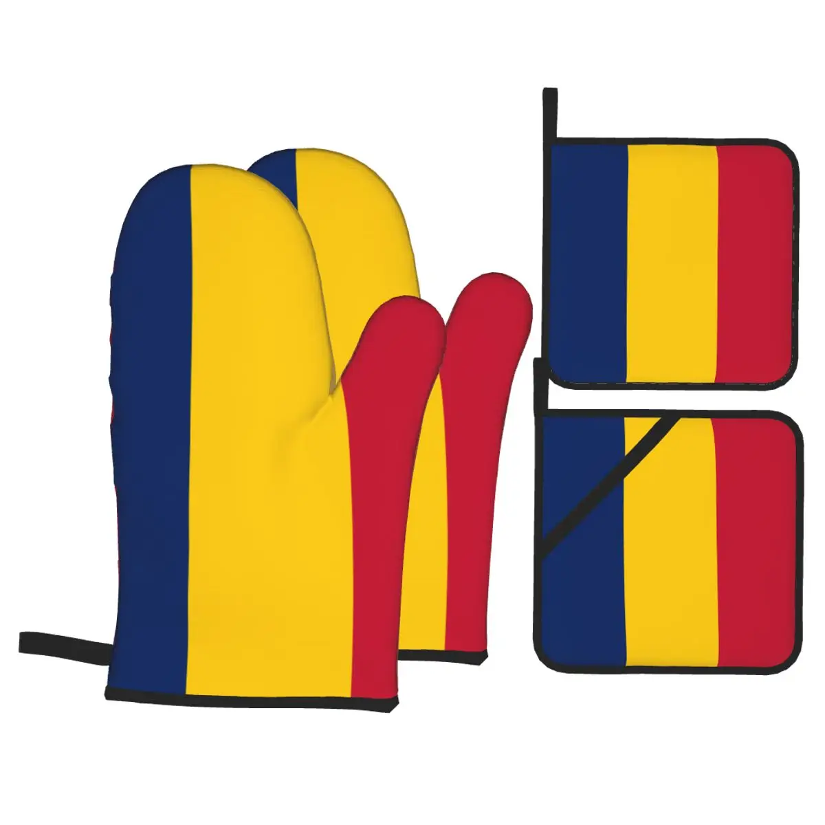 

4 шт., кухонные перчатки с флагом Чада