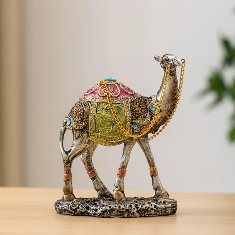 Винтажная миниатюрная самодельная фигурка верблюда из каучука с цветным