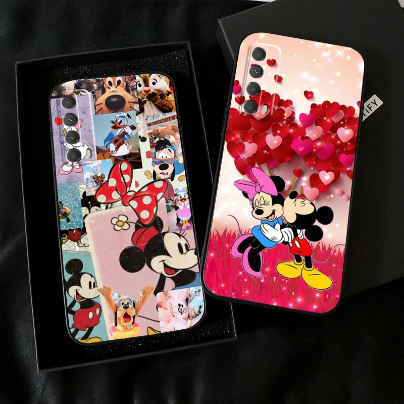 

Disney Mickey Mouse Lovely Phone Case For Huawei P Smart Z 2019 2021 P20 P20 Lite Pro P30 Lite Pro P40 P40 Lite 5G Black Soft