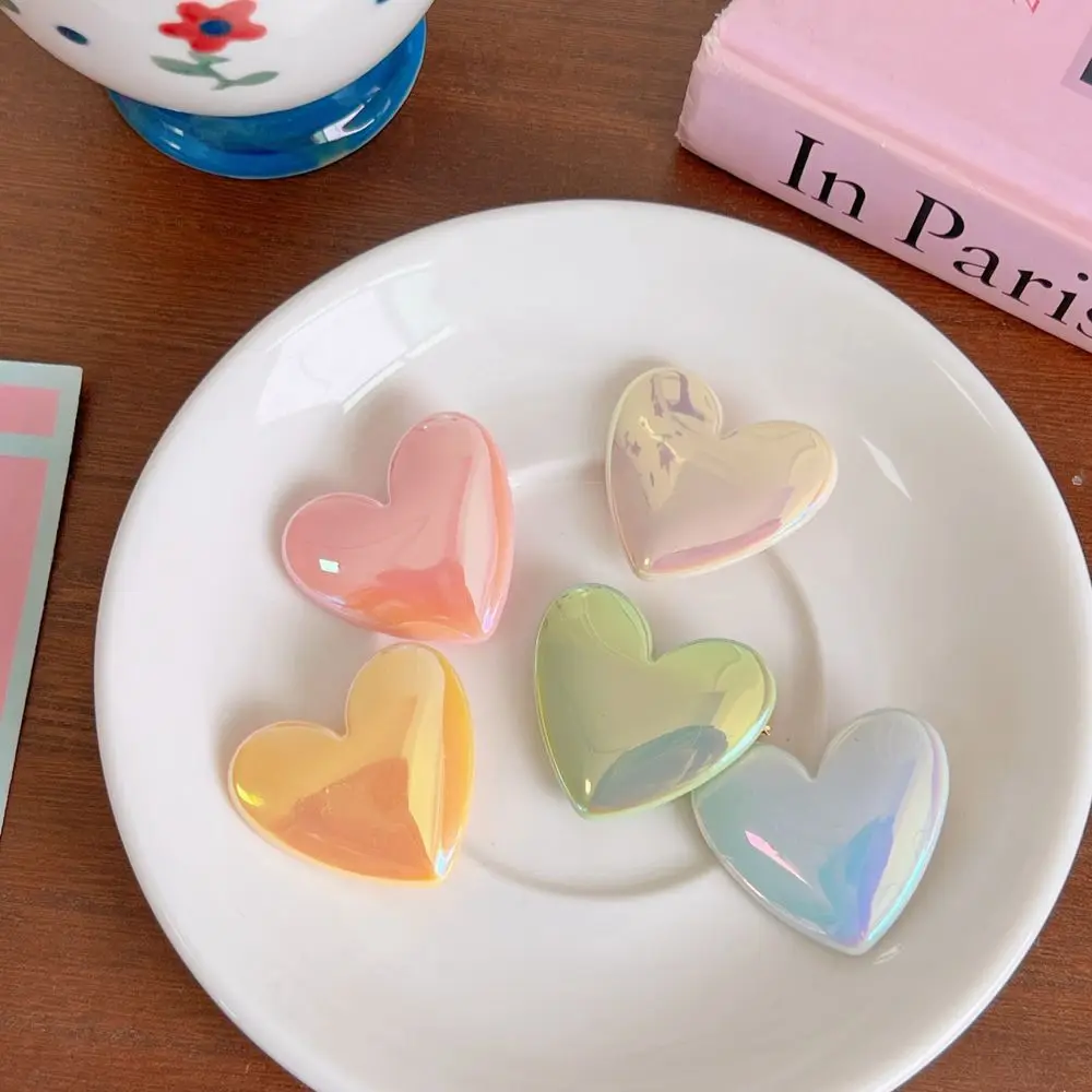 

Clip Candy Color Hairpin Resin Korean Style Barrette Love Heart Side Clip Women Hair Accessories Geometric Hairpin