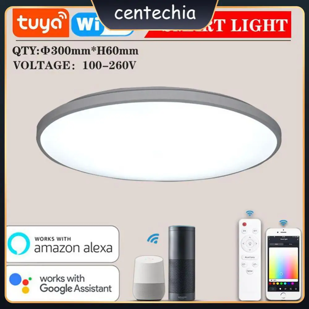 

Светодиодные светильники с дистанционным управлением через приложение, декоративное освещение для спальни, 30 Вт, Wi-Fi, работает с Alexa Google Home Smart Home Rgbcw Tuya Wi-Fi App