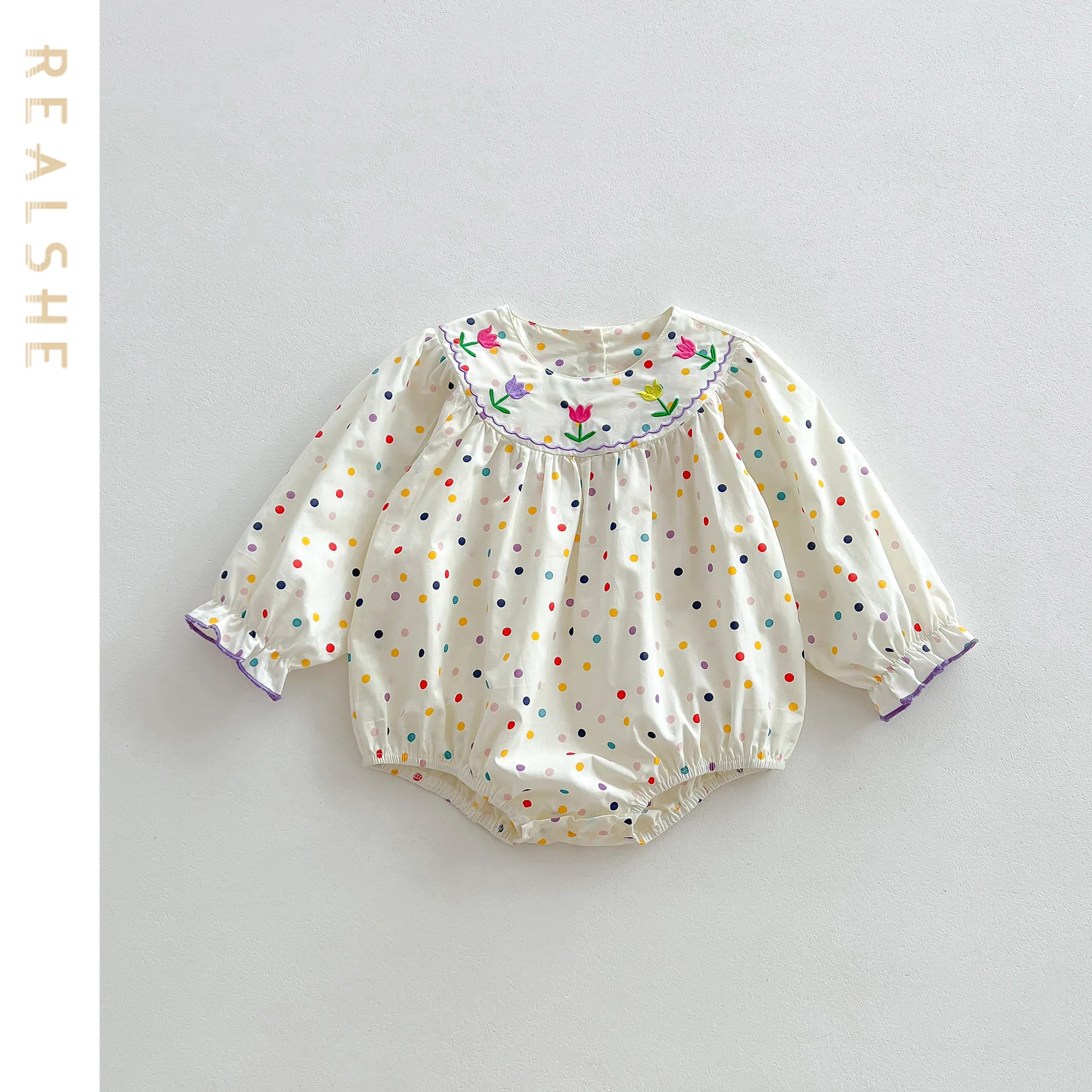 

2023 Newborn Infant Baby Girls Romper Autumn New Toddler Jumpsuits Long Sleeve Floral Embroidery Rompers Baby Clothing
