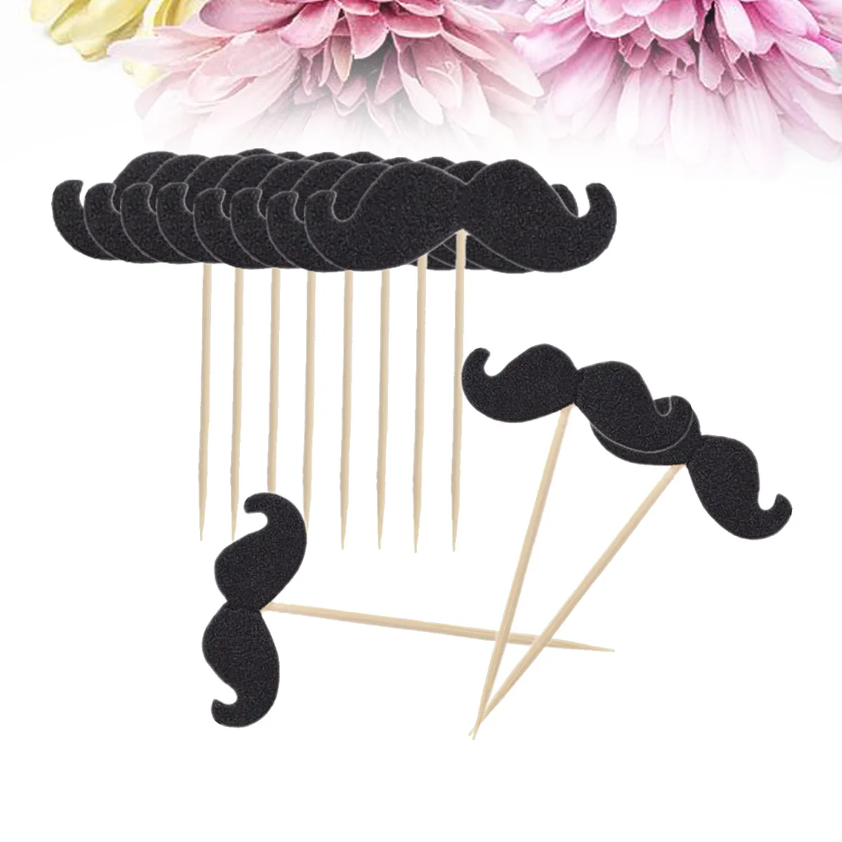 

40pcs Mustache Cupcake Toppers Mustache Baby Shower Decorations Little Man Baby Shower