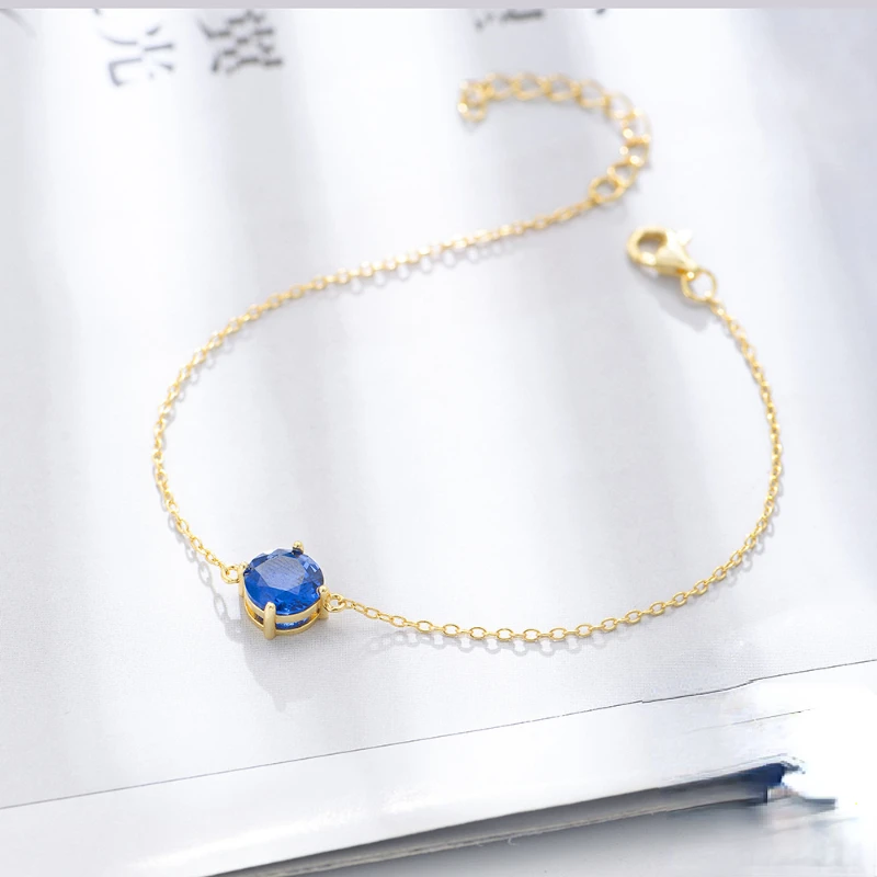 

S925 Sterling Silver Bracelet Blue zircon Bracelet For Women Men Exquisite Jewelry Pandora Charm Bracelets Adjustable Party Gift