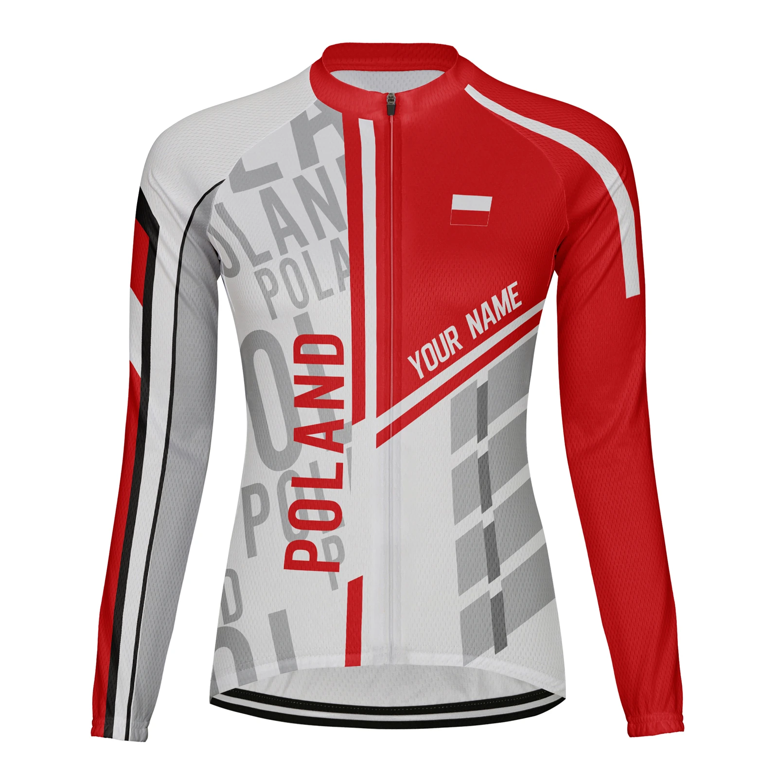 

Персонализированная Женская футболка для велоспорта из Польши, рубашка с длинным рукавом для велоспорта, одежда для велоспорта (советы: ука...