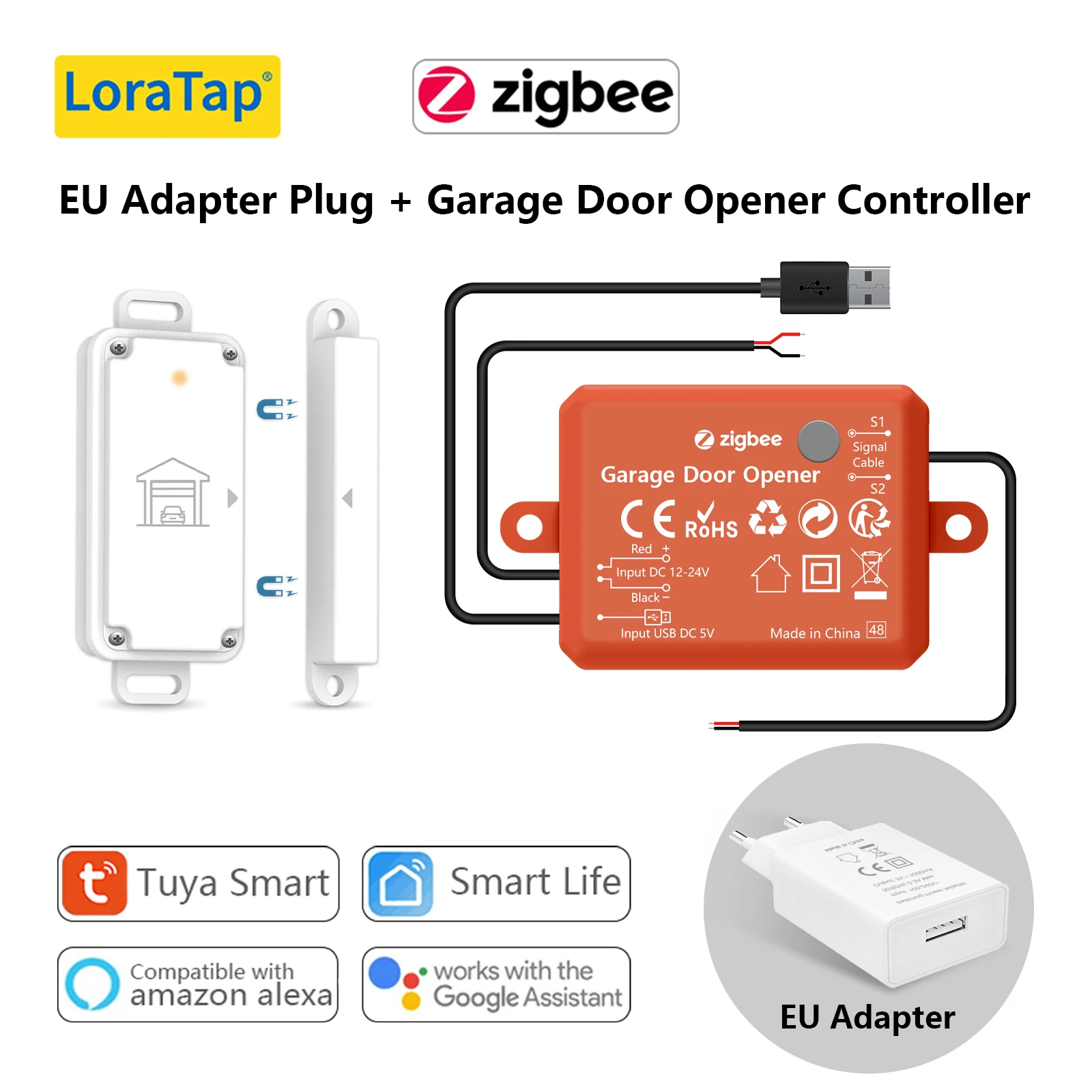 

Tuya ZigBee 3.0 сенсор открытия двери гаража LoraTap