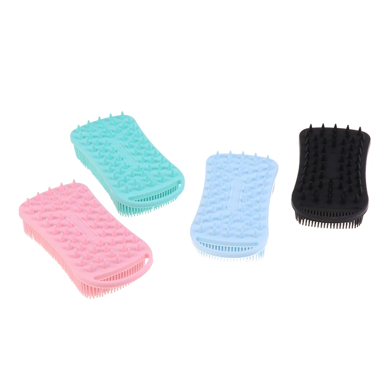 

Силиконовая Массажная Кисть Щетка для ванной, скребок для тела, щетка для мытья кожи головы, ручной инструмент для ванной, отшелушивающая щетка для волос