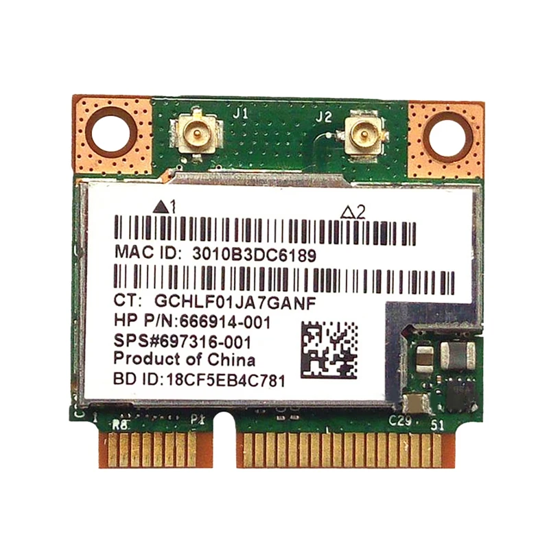 

Беспроводная сетевая карта BCM943228HMB 2,4/5G 300M, Двухдиапазонная BT4.0 сетевая карта для DELL Shenzhou ASUS Model SPS: 697316-001
