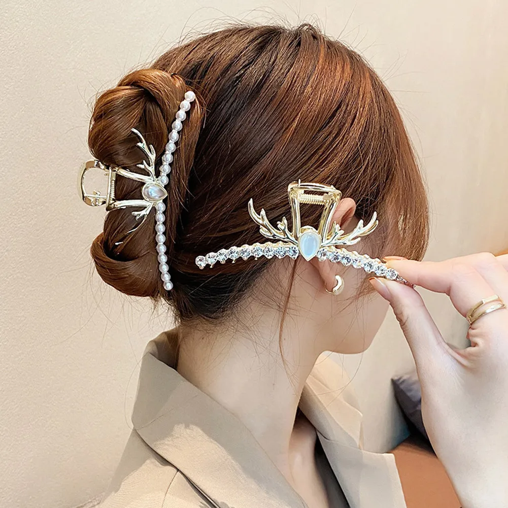 

2022 New Women Elegant Gold Hollow Geometric Metal Hair Claw Vintage Hair Clips Headband Hairpin Hair Crab Hair Accessories