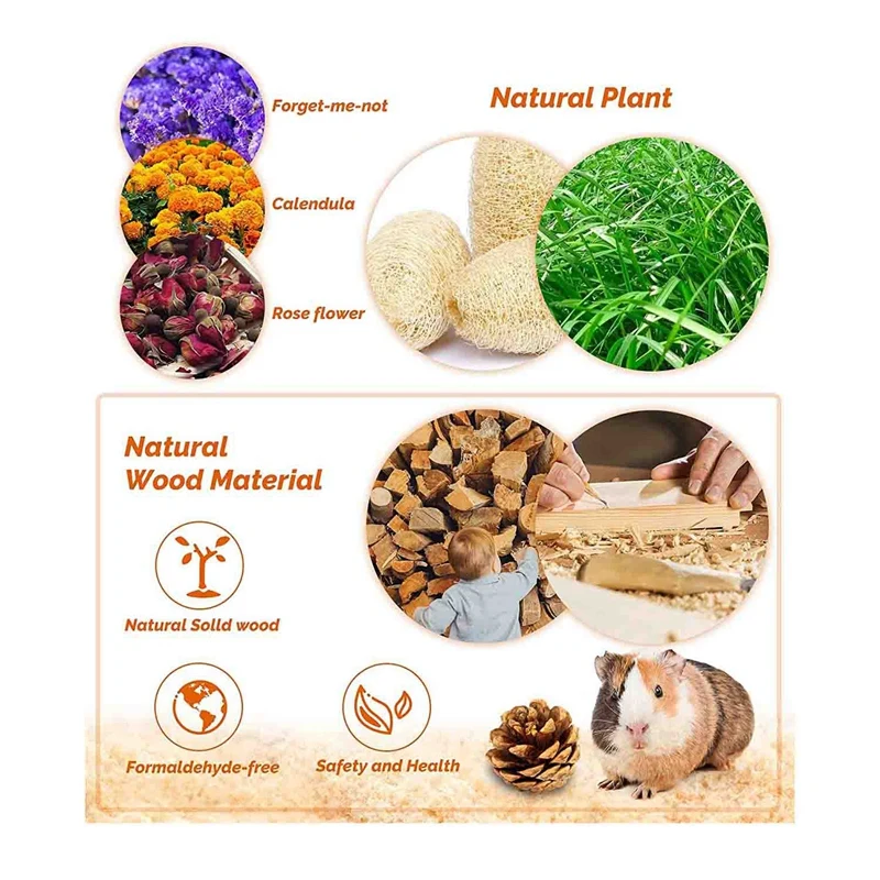 Набор игрушек из дерева для хомяков и морских свинок, 18 штук, натуральная яблоневая древесина, помогает точить зубы.