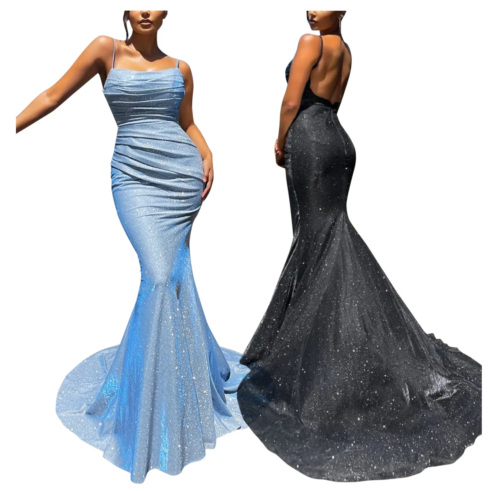 

Женское вечернее платье с V-образным вырезом, без рукавов