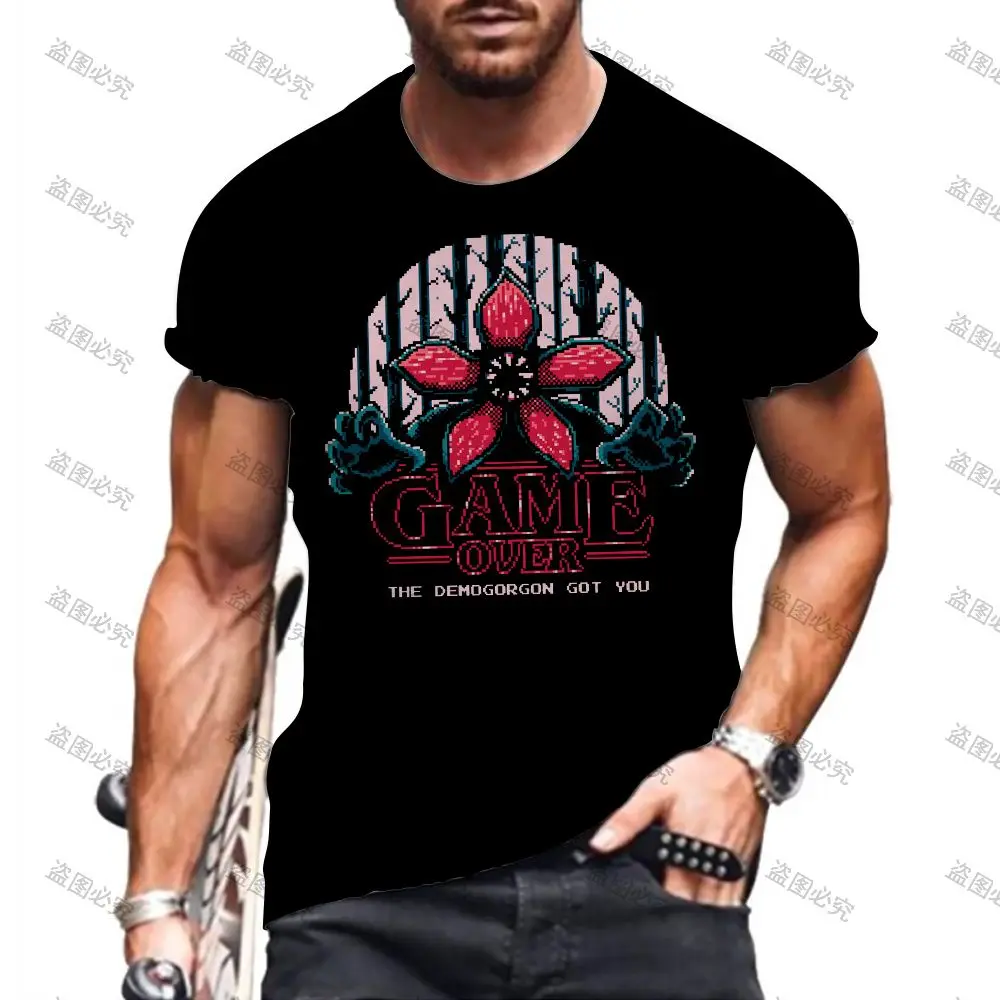 

Oversized T-shirt Stranger Things Mens T-shirts Essentials 2022 Streetwear Party Short Sleeve Harajuku High Quality Parent-child