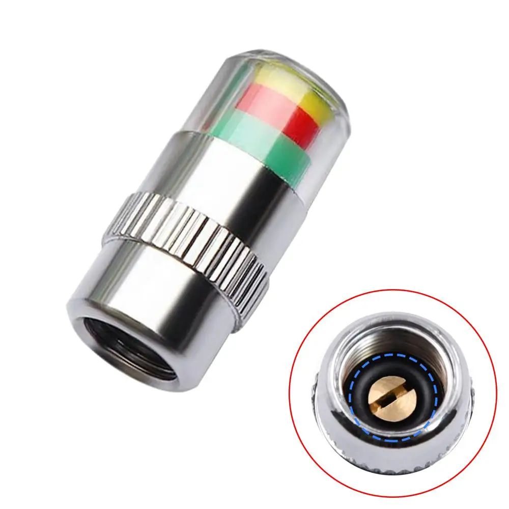 

4/8 Set Car Tire Pressure Monitor Valve Stem Caps Indicator TPMS Service Kit with Nut Valve Cap for Car Motorcycle Bike
