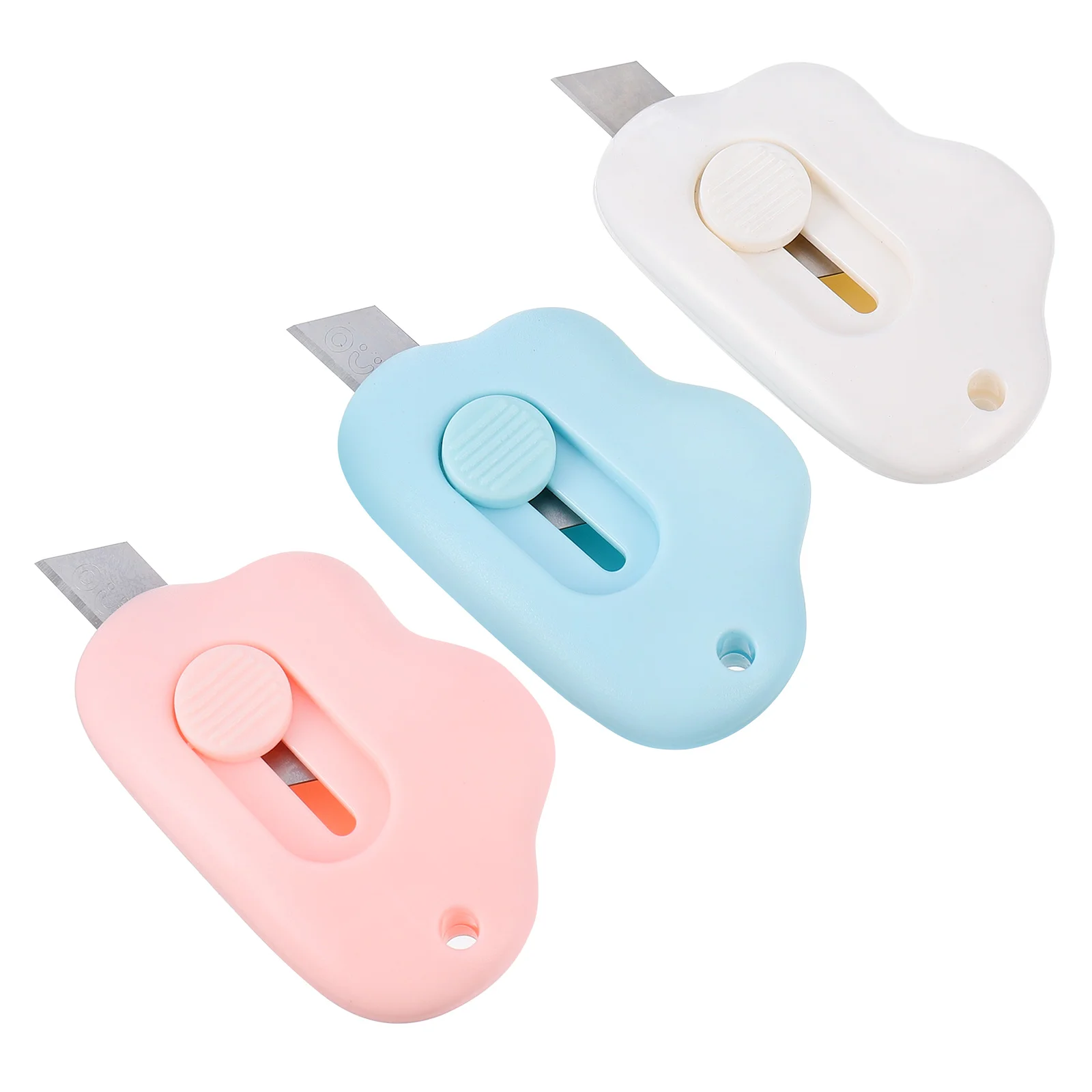 

6pcs Stainless Steel Cartoon Mini Retractable Utility Box Package Openers for Student Home Office