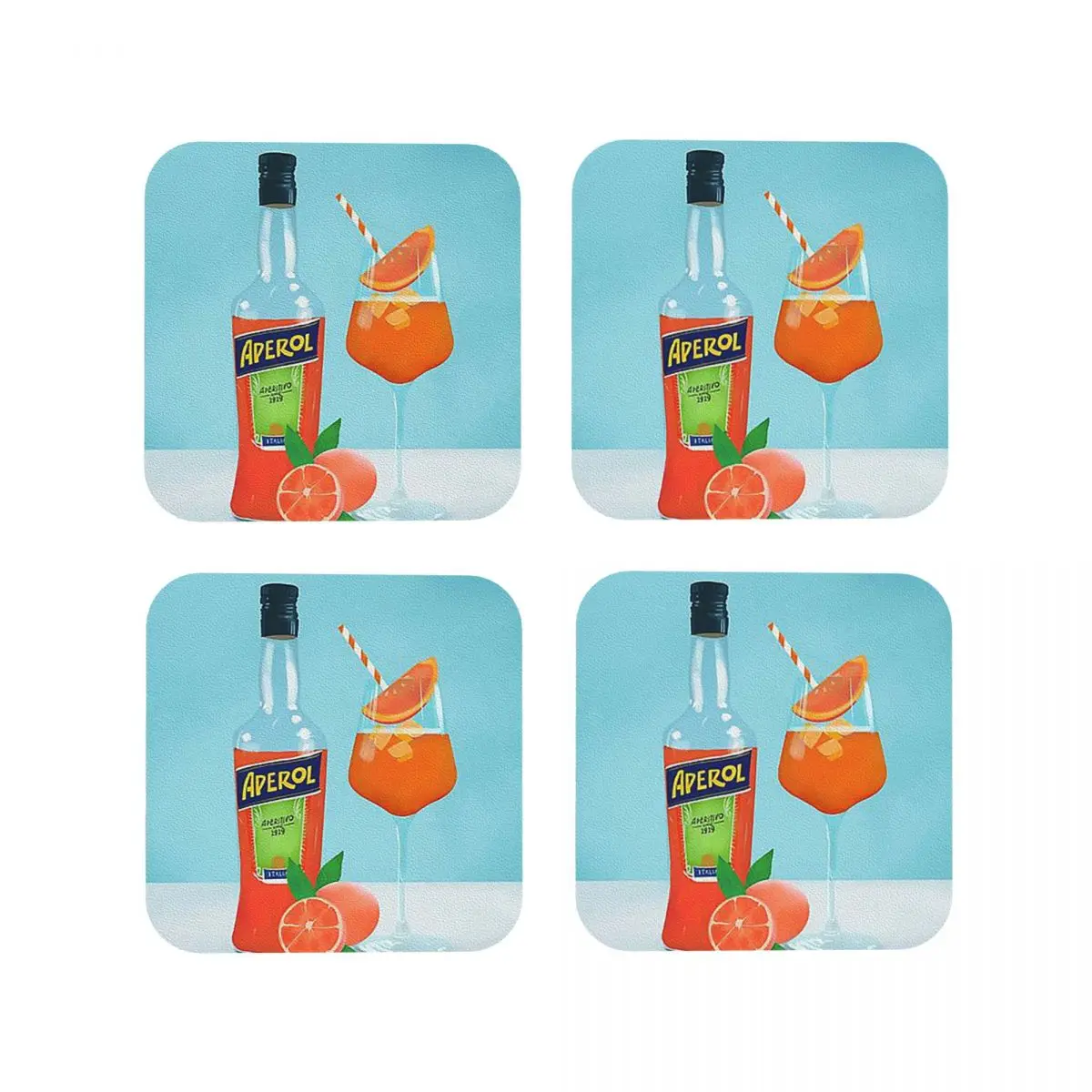Aperol Spritz 4 кухонные салфетки водонепроницаемые изоляционные коврики для чашек