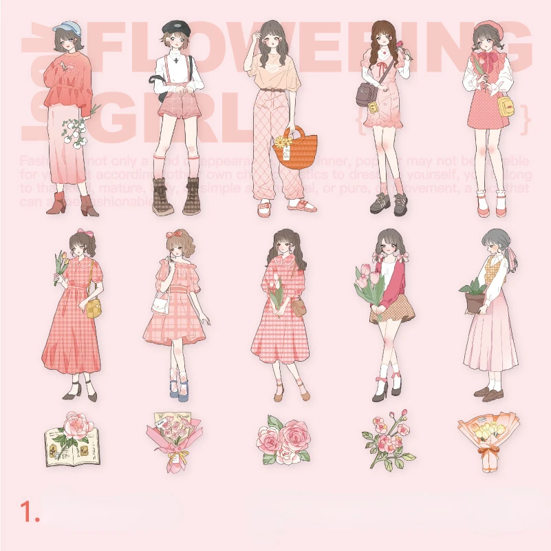 

Mr. Paper светильник в стиле ретро с цветочным рисунком для девочек, модная одежда, рисунок, руководство, материал, наклейка, канцелярские принадлежности, 30 шт./упаковка