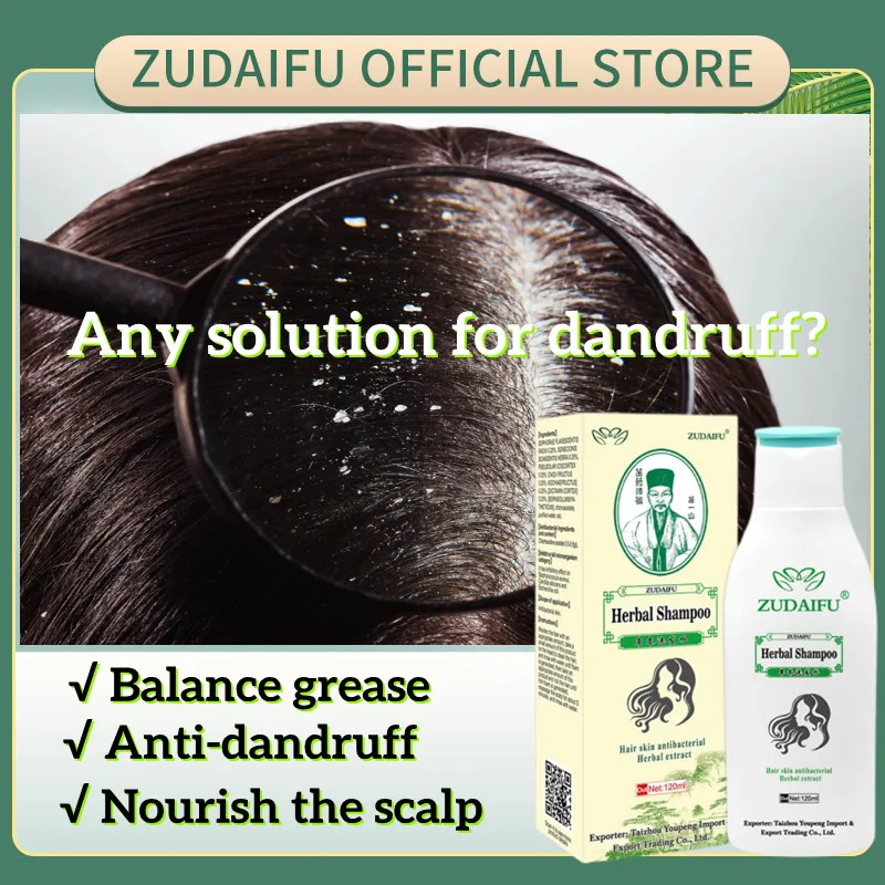 

Zudaifu Hair Psoriasis Seborrheic Herbal Shampoo Skin Care Treatment Dermatitis Eczema Compound Shampoo 120ml
