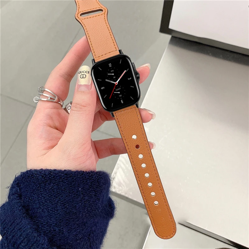 Фото Ремешок кожаный для смарт-часов Amazfit GTS 4/3/2/2e Mini/GTR 4 3 pro 47 мм/stratos 3, браслет для Amazfit Bip S/U/Lite/probands, 20 мм 22 мм №3