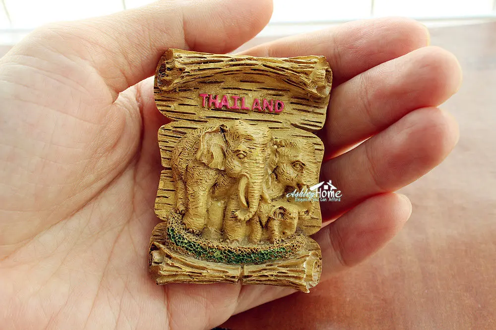 Тайланские Слоны туристический сувенир 3D резиновый магнит на холодильник