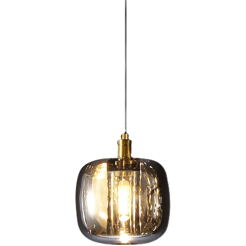 

Smoky grey crystal pendant lights bedroom bedside luxury single lamps restaurant bar long line hanging lights deco LED lighting