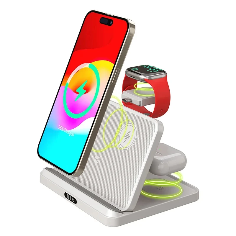 Беспроводное зарядное устройство 3 в 1 для iPhone 15 14 13 12 11 /Samsung станция быстрой