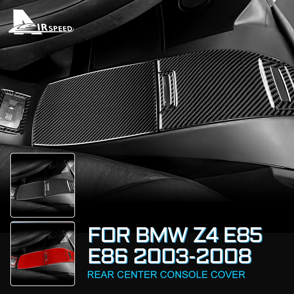 

Аксессуары для BMW Z4 E85 E86 2003-2008, автомобильная задняя центральная консоль, чехол для хранения, декоративные боковые полосы, наклейка из углеродного волокна