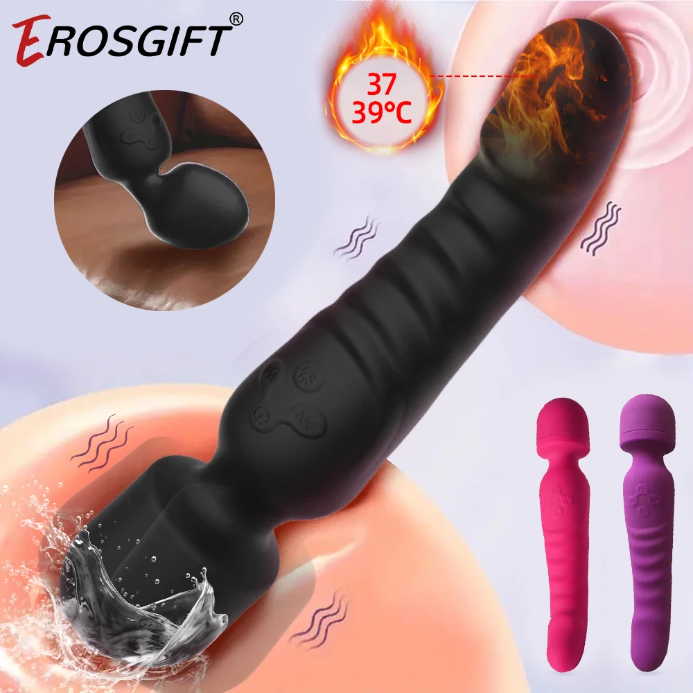 Мощный вибратор с подогревом AV двойная головка 7 частоты Стимулятор точки G