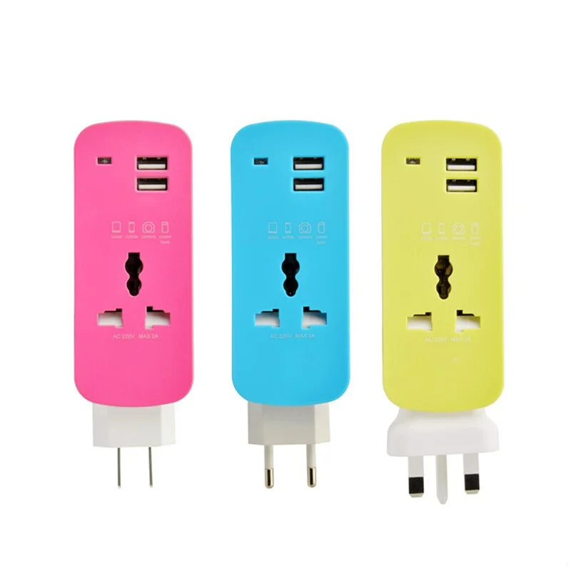 

1 piece of power strip EU US UK plug power extension socket travel adapter 1.5m cable portable USB smart phone tablet charger