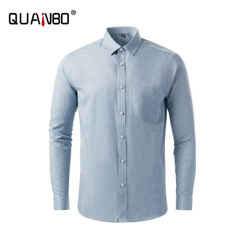 

Men's Striped Dress Shirts 2022 New Arrivals Spring Men Smart Casual Classic Solid Color Collared Shirt Brand Clothing