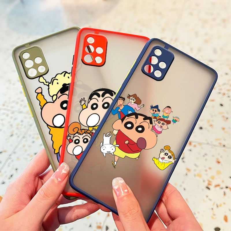 

Boy Crayon Shin Chan Cartoon For Samsung Galaxy A72 A52 A71 A51 A70 A32 A21S A03S A02S A12 5G 4G Frosted Translucent Phone Case