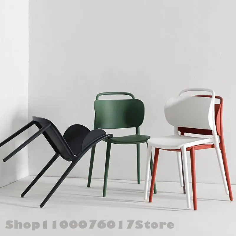 Nordic Plastic Chair Backrest Thickened Modern Restaurant Casual Fashion Single Household Dining Stackable |