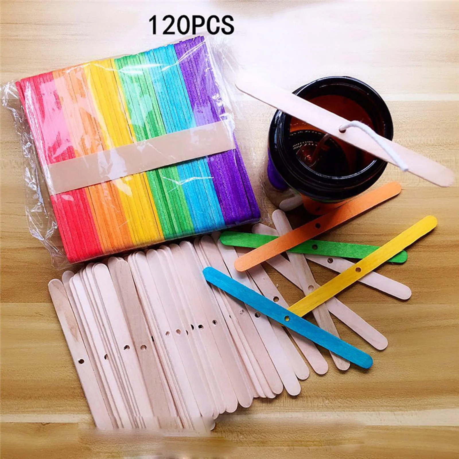 

120pcs Candle Making Wicks Wooden Holder Soy Wax For Candles Aromatherapy Candle Making Tool Candle Wick Centering Device