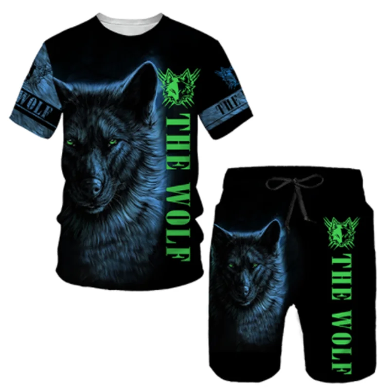 

Wolf 3d Printed T-shirt Shorts Suit MaleFemale Summer Casual Short Sleeve Tops Men Tracksuit Sets Fashion Men's Clothing Suit