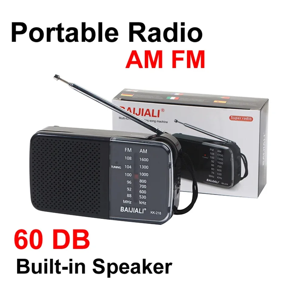 

KK-218 AM FM Radio Battery Operated Portable Pocket Radio Speaker Stereo Sound Radios Player For Senior Home