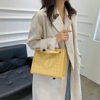 large capacity shoulder bag women travel bags high quailty pu leather grid pattern bag female luxury handbags designer bags