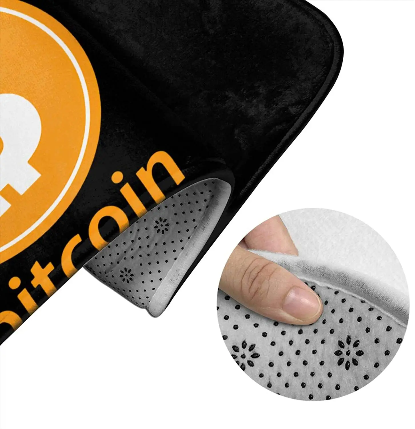 

Bitcoin-Logo Bathroom Mat Sets 3 Piece Set Rugs Memory Foam Mat Set Toilet Seat Cover Bath Mat Lid cover