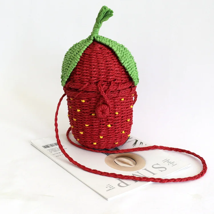 

strawberry shoulder straw Braiding handbag Woven beach casual bags BB-113