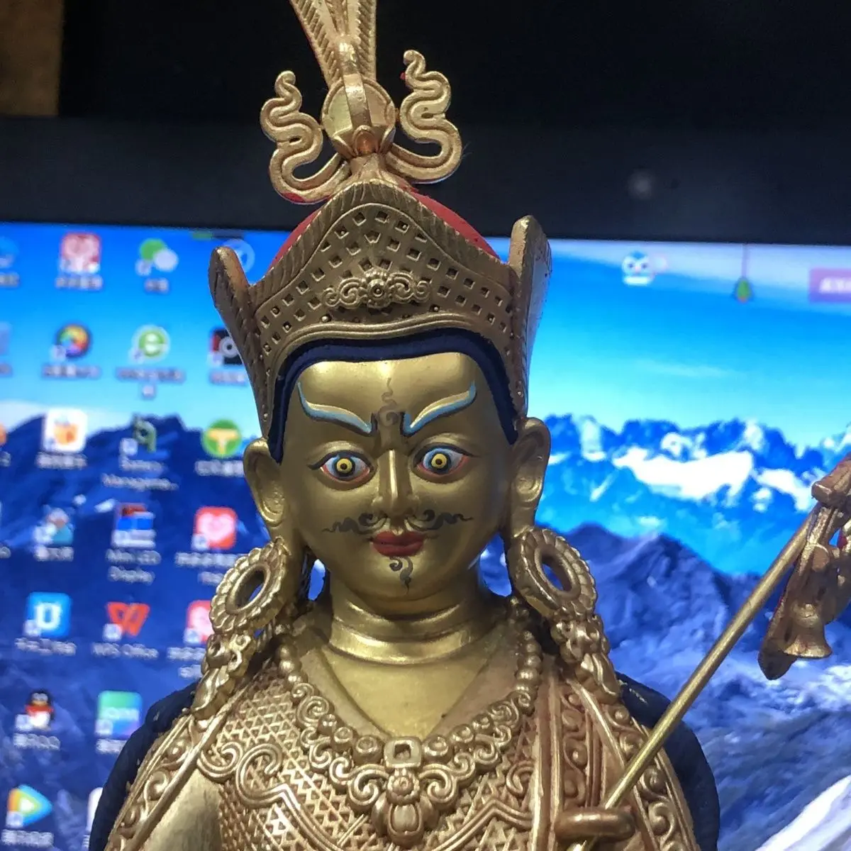 Статуэтка Гуру Ринпоче Будды из чистой меди 7 дюймов тибетская буддийская Seiko