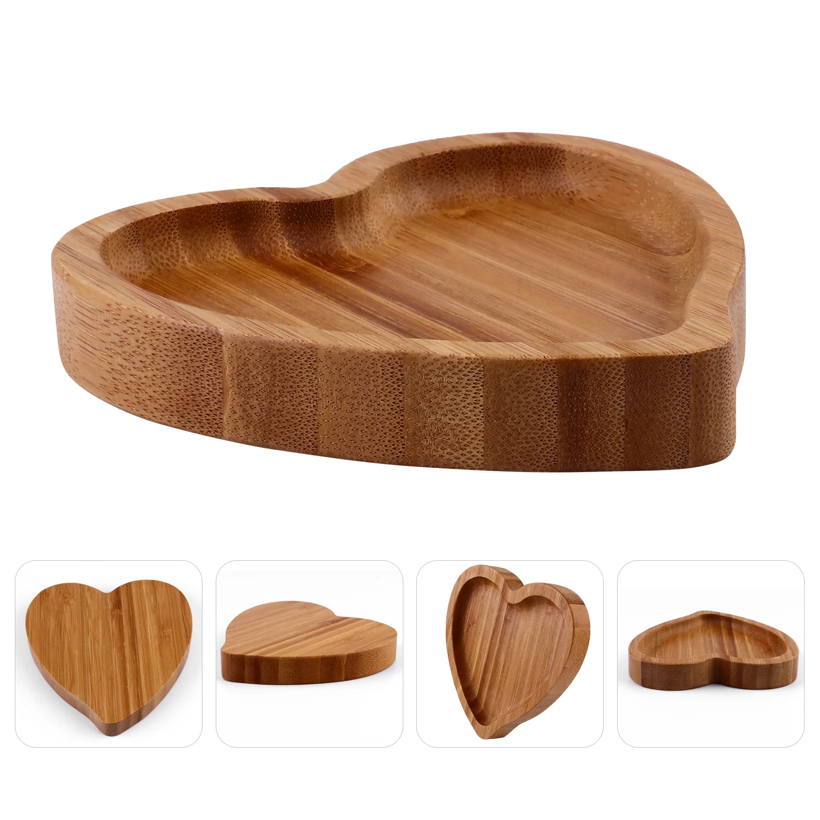 

Tray Heart Jewelry Wooden Plate Dish Serving Wood Shaped Snack Platter Fruit Ring Dessert Holder Trinket Storage Cheeseplates