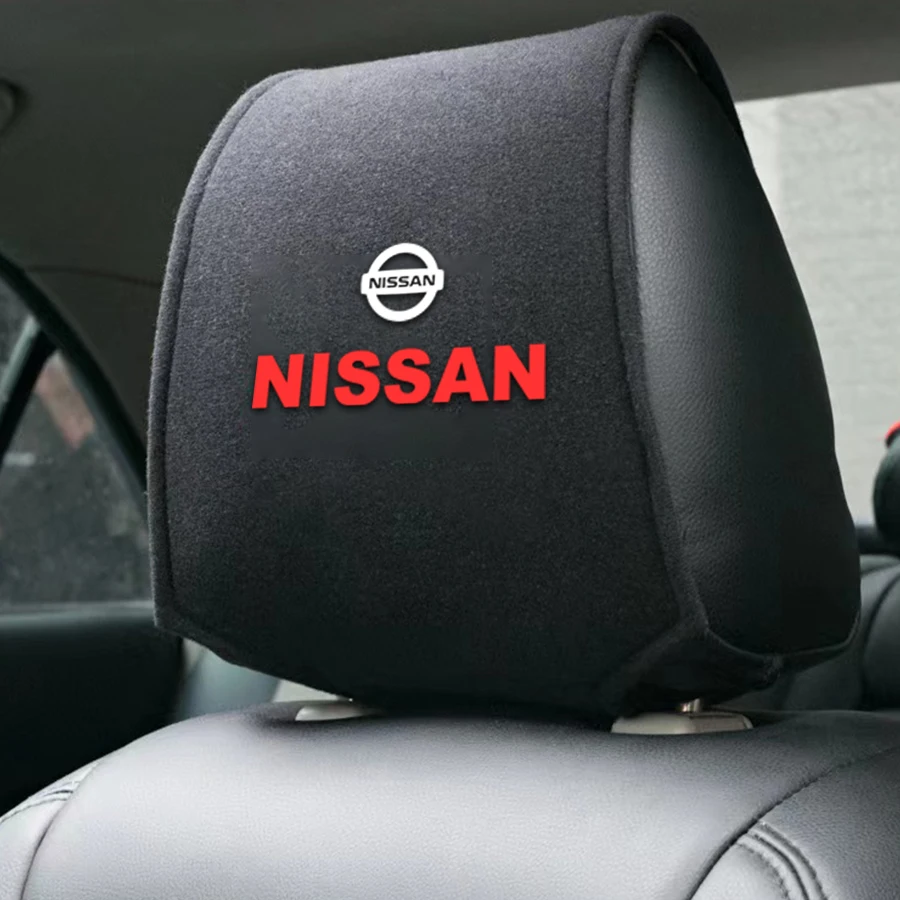 

Car Badge Headrest Cover Head Neck Rest Cushion Pillow Seat Cover Auto Accessories For Nissans Nismo X-trail Almera Qashqai Tii