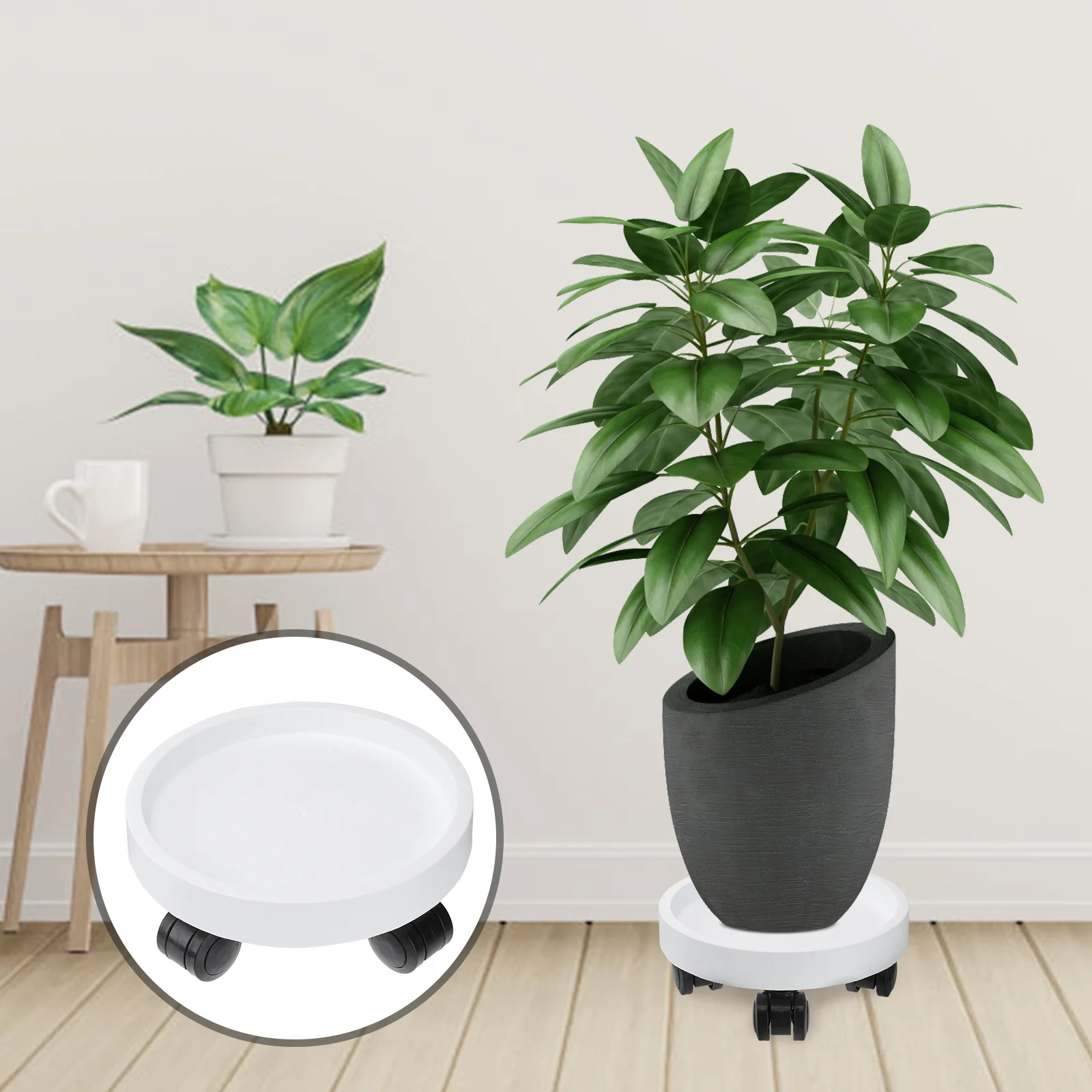 

Stand Wheels Planter Wheel Indoor Rolling Dolly Flowerpot Tray Pot Caster Saucer Potted Plate Roller Pallet Base Simple Creative