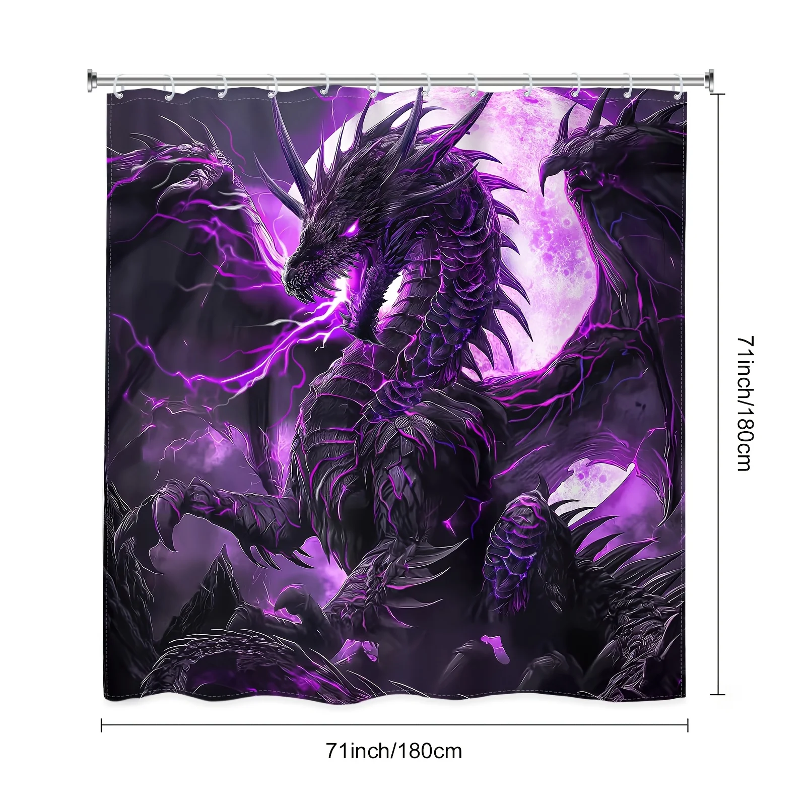 

Набор занавесок для душа с рисунком черного дракона