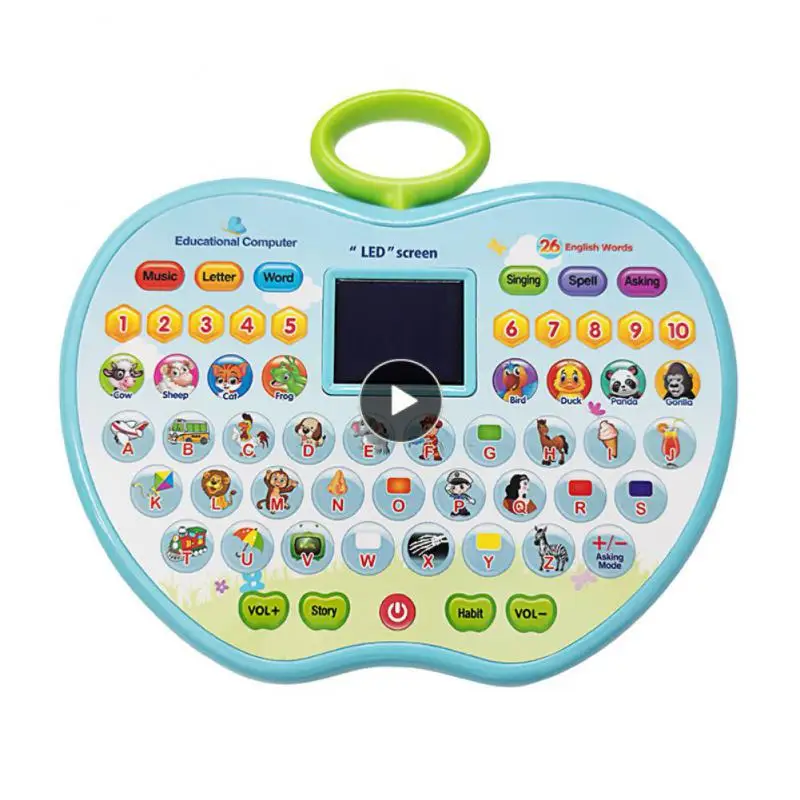 

1-4Years Led Smart English Learning Machine Children Early Education Game Toddler Toy Apple Shape English Tablet Reading Machine