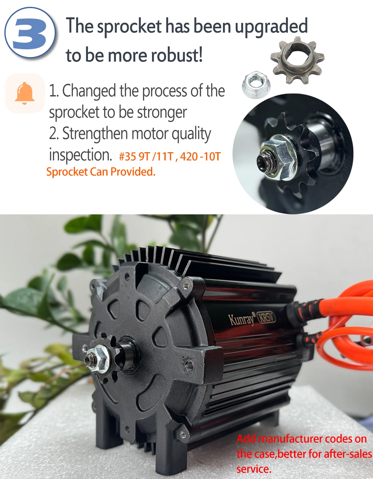 Фото Лидер продаж KR5V V2 Kunray 72 В 5000 Вт, обновленный двигатель для электрического мотоцикла, бесщеточный двигатель с температурой, картинг, пиковый ток 80A-10 №5