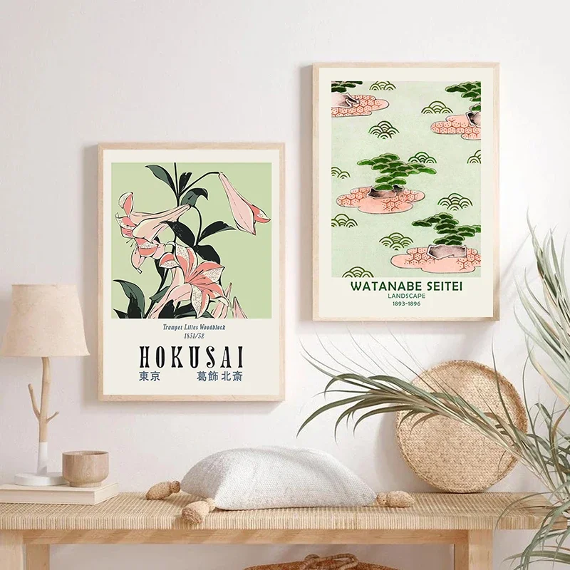 Настенное Искусство В Японском Стиле Павлин — Абстрактные Принты На Холсте Hokusai